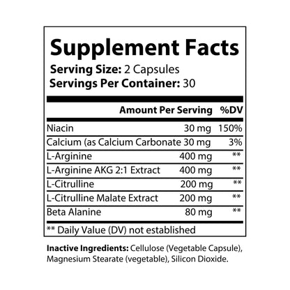 Nitro-Lean Nitric Oxide Capsules (60 Count) | Pump & Blood Flow Support